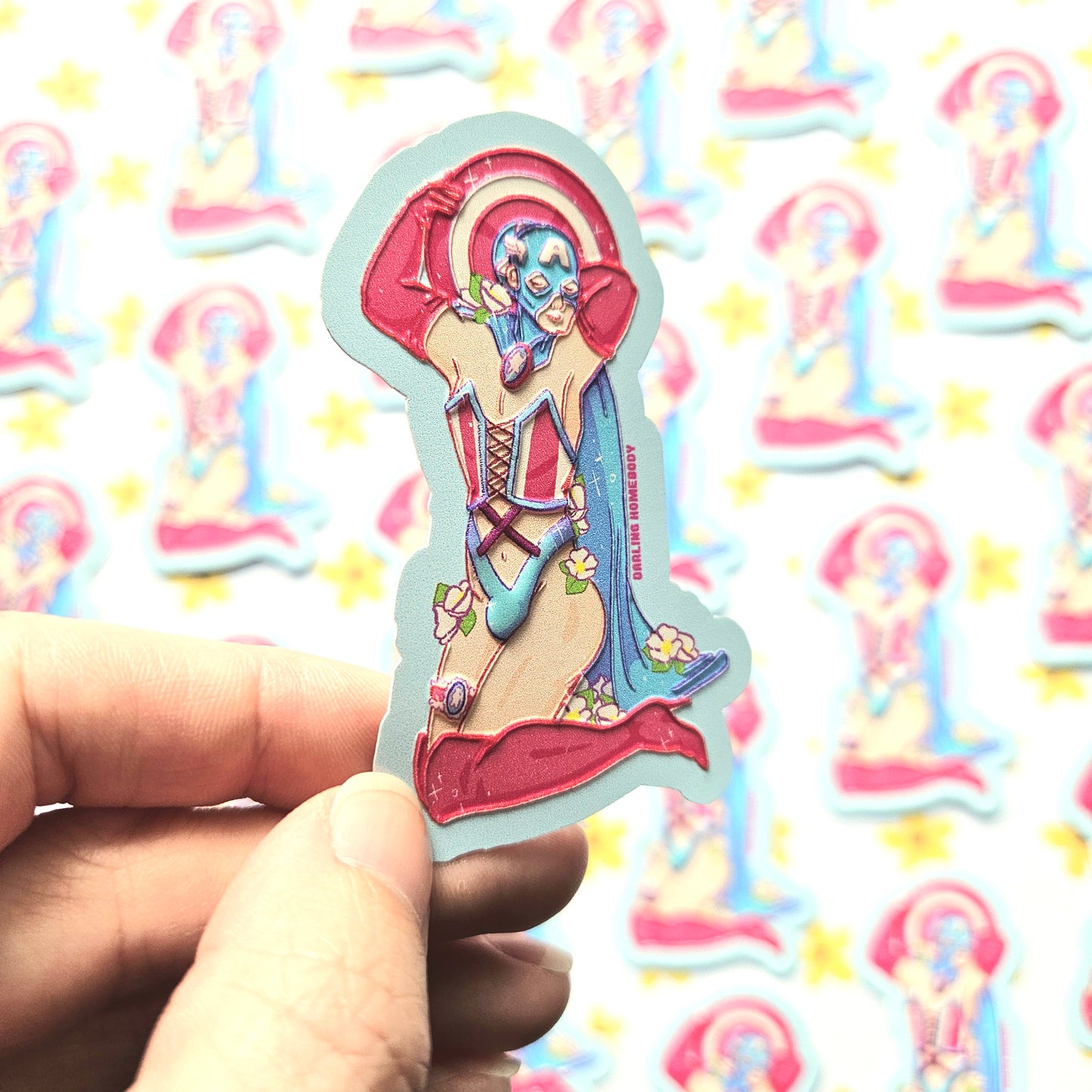 Queen America Sticker Super Swap Series Parody. Embossed Decal.