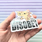 Disobey Cat Sticker Raised Texture Effect.