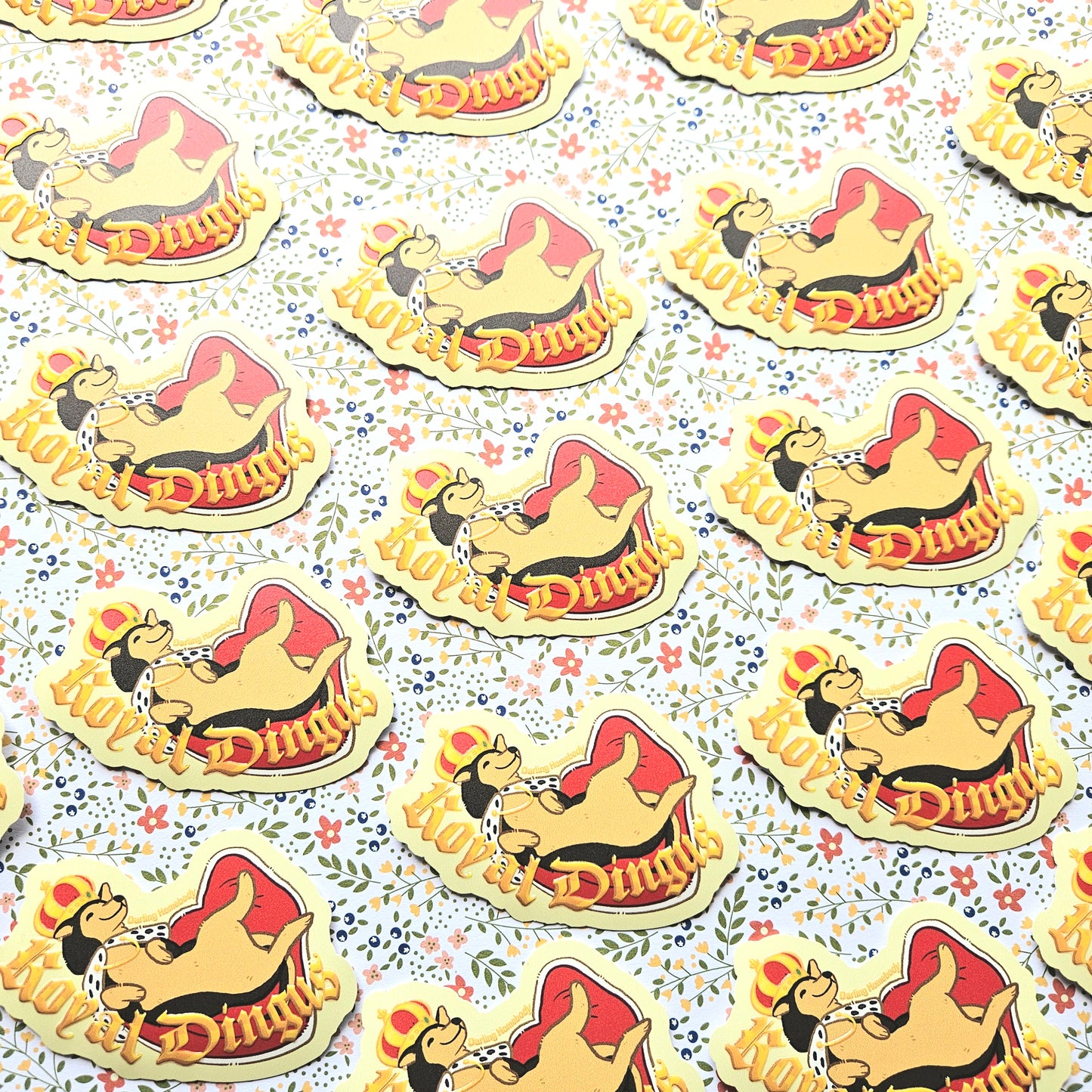 Royal Dingus Dog Embossed Sticker. Raised Texture Effect.