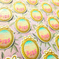 Let Trans People Pee Sticker. Coquette Embossed Decal.