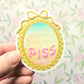 Let Trans People Pee Sticker. Coquette Embossed Decal.