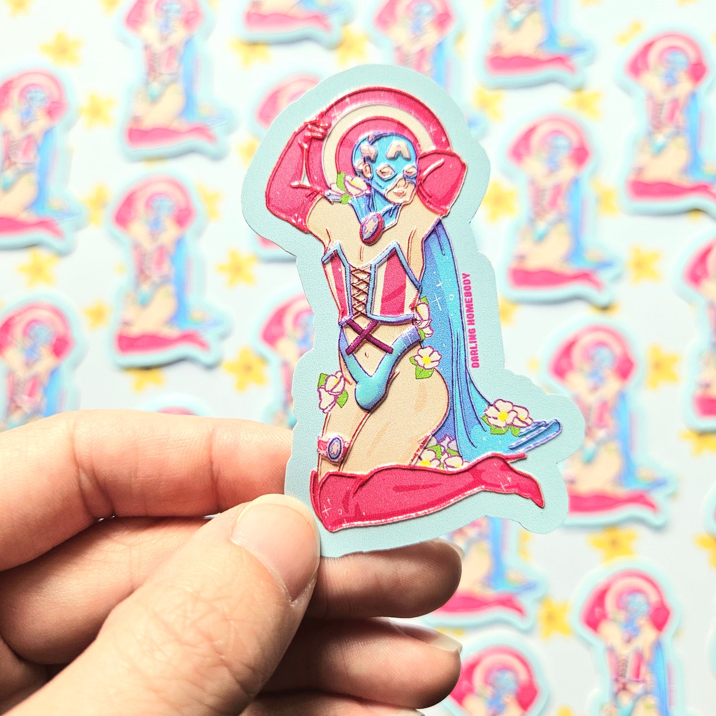 Queen America Sticker Super Swap Series Parody. Embossed Decal.