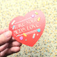 Take Your Meds Love Sticker. Embossed Decal Heart.