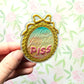 Let Trans People Pee Sticker. Coquette Embossed Decal.