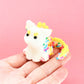 Dinocat Yellow Ice Cream Sprinkle Figure / Handmade Resin Art Toy Mini Fig / Adorable Cat Dinosaur / Desk Decoration Collectable / Chibi