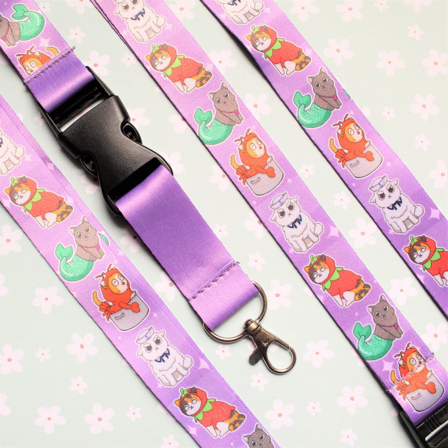 Cat Lanyard for Keys. Cute Neck Lanyard for Her. Teacher Vet or Doctor Badge Holder. Breakaway Goofy Cat Lanyard. Detachable Silly Kitty.