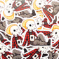 Skellie Coffee Sticker or Magnet. Weatherproof Vinyl. Skeleton Original Character. Horror Character with Coffee.