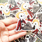 Skellie Coffee Sticker or Magnet. Weatherproof Vinyl. Skeleton Original Character. Horror Character with Coffee.