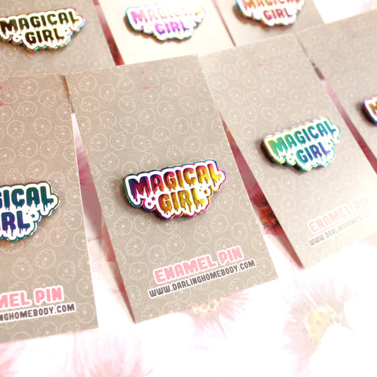 Magical Girl Rainbow Metal Enamel Pin. Drippy Lapel Pin. Kawaii Sailor Moon Gift. Cute and Creepy Aesthetic Pin. Cardcaptor Sakura. Madoka Magica.