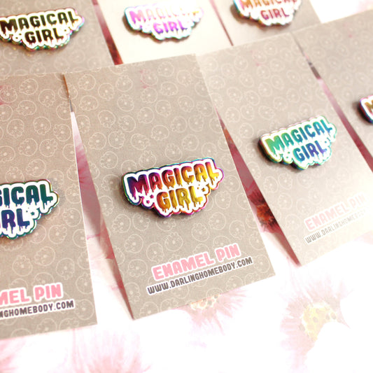 Rainbow Metal Enamel Pin. Magical Girl Drippy Lapel Pin. Kawaii Sailor Moon Gift. Cute and Creepy Aesthetic Pin. Cardcaptor Sakura. Madoka Magica.