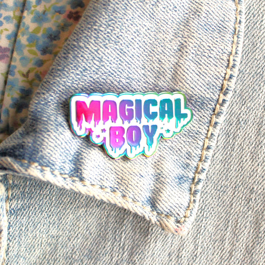 Rainbow Metal Enamel Pin. Magical Boy Drippy Lapel Pin. Kawaii Sailor Moon Gift. Cute and Creepy Aesthetic Pin. Steven Universe. Madoka Magica.
