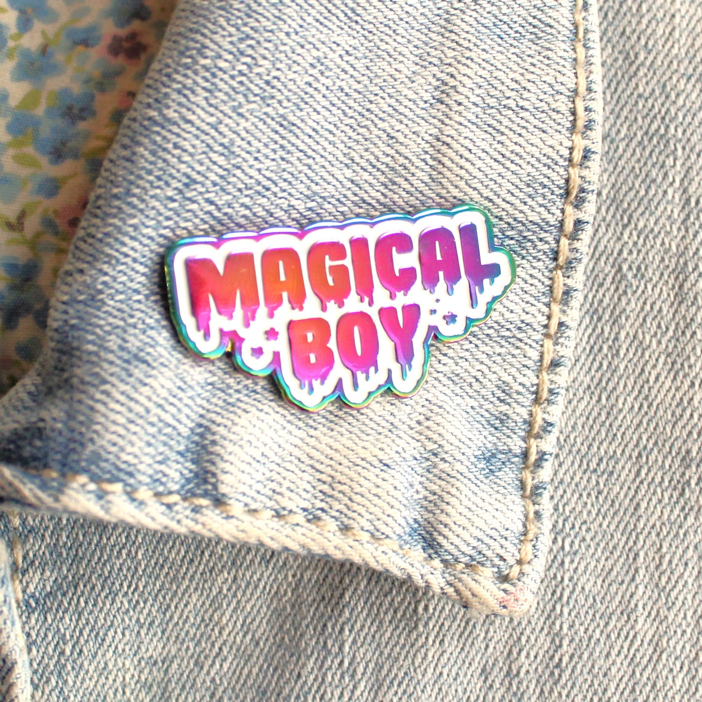 Rainbow Metal Enamel Pin. Magical Boy Drippy Lapel Pin. Kawaii Sailor Moon Gift. Cute and Creepy Aesthetic Pin. Steven Universe. Madoka Magica.