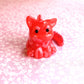 "Leopard Hearts" Dinocat Figure. THERMAL COLOR CHANGE from Red to White. Handmade Resin Art Toy Mini Fig / Adorable Cat Dinosaur / Desk Decoration Collectable / Chibi