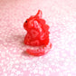 "Leopard Hearts" Dinocat Figure. THERMAL COLOR CHANGE from Red to White. Handmade Resin Art Toy Mini Fig / Adorable Cat Dinosaur / Desk Decoration Collectable / Chibi