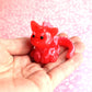 "Leopard Hearts" Dinocat Figure. THERMAL COLOR CHANGE from Red to White. Handmade Resin Art Toy Mini Fig / Adorable Cat Dinosaur / Desk Decoration Collectable / Chibi