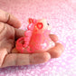 "Leopard Hearts" Dinocat Figure. THERMAL COLOR CHANGE from Red to White. Handmade Resin Art Toy Mini Fig / Adorable Cat Dinosaur / Desk Decoration Collectable / Chibi