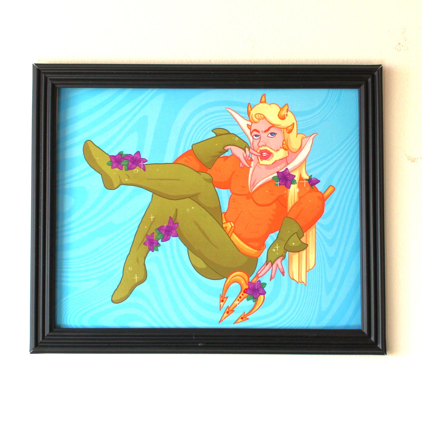 "Meraqua" 8 x 10 inch Art Print. Sexy Super Swap of Aquaman as Mera.