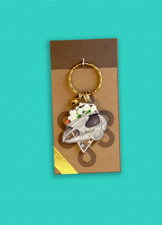 Rat Skull Keychain. Clear Acrylic. Spooky Halloween . Witchy Aesthetic. Goth Style Jewelry Gift.