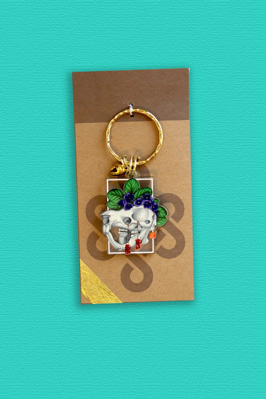 Rabbit Skull Keychain. Goth Witch Aesthetic. Witchcraft Style Jewelry. Halloween Dangle Earrings.