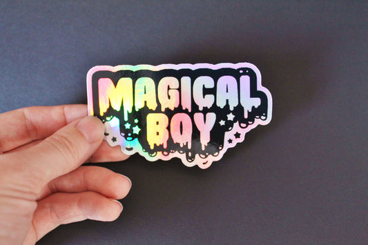 Holographic Sticker or Magnet. Weatherproof Vinyl Decal. Magical Boy Shiny Iridescent Sticker. Sailor Moon Steven Universe Madoka