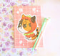 Cat Notebook Journal. Pink Lined Strawberry Diary. Kawaii Stationary. Blank Book. Bullet Journal Agenda. Cute Gift. Cat Stationary.