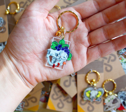 Rabbit Skull Keychain. Goth Witch Aesthetic. Witchcraft Style Jewelry. Halloween Dangle Earrings.