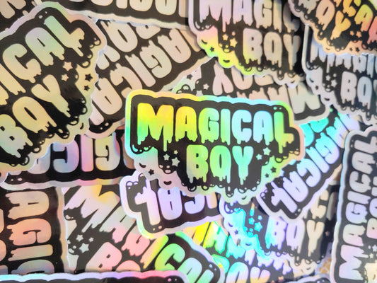 Holographic Sticker or Magnet. Weatherproof Vinyl Decal. Magical Boy Shiny Iridescent Sticker. Sailor Moon Steven Universe Madoka