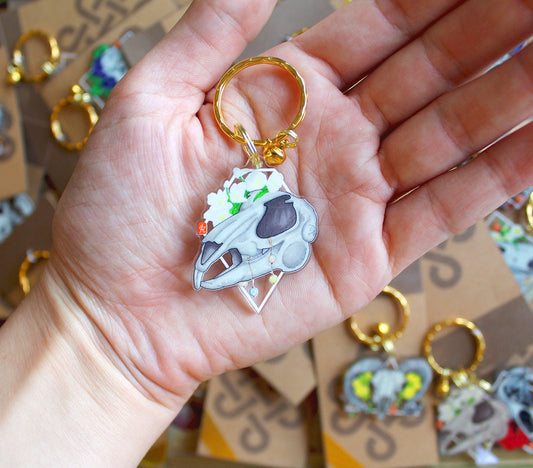 Rat Skull Keychain. Clear Acrylic. Spooky Halloween . Witchy Aesthetic. Goth Style Jewelry Gift.