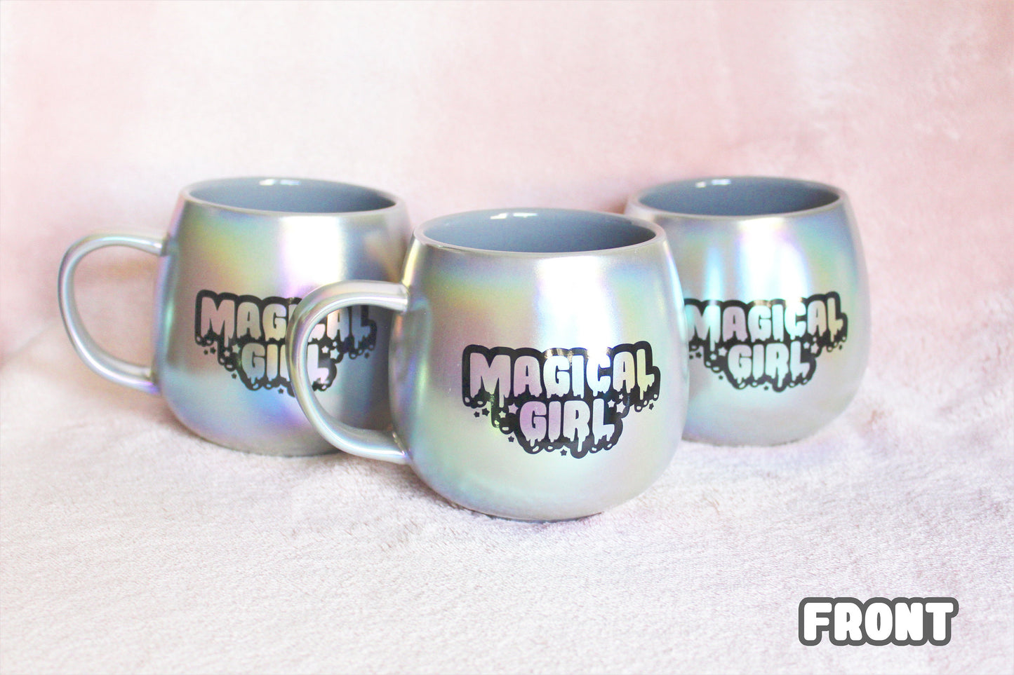 15 Ounce Coffee Mug Iridescent. Holographic Magical Girl Cup. Rainbow Sailor Moon. Drippy Punk Pastel Goth Mug. Kawaii Harajuku Style.