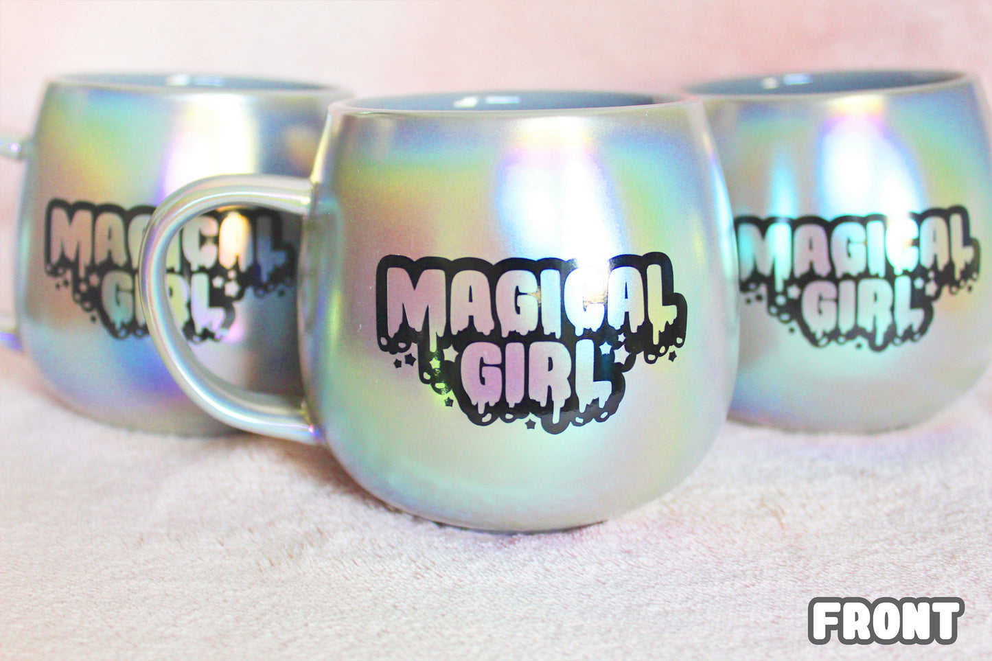 15 Ounce Coffee Mug Iridescent. Holographic Magical Girl Cup. Rainbow Sailor Moon. Drippy Punk Pastel Goth Mug. Kawaii Harajuku Style.