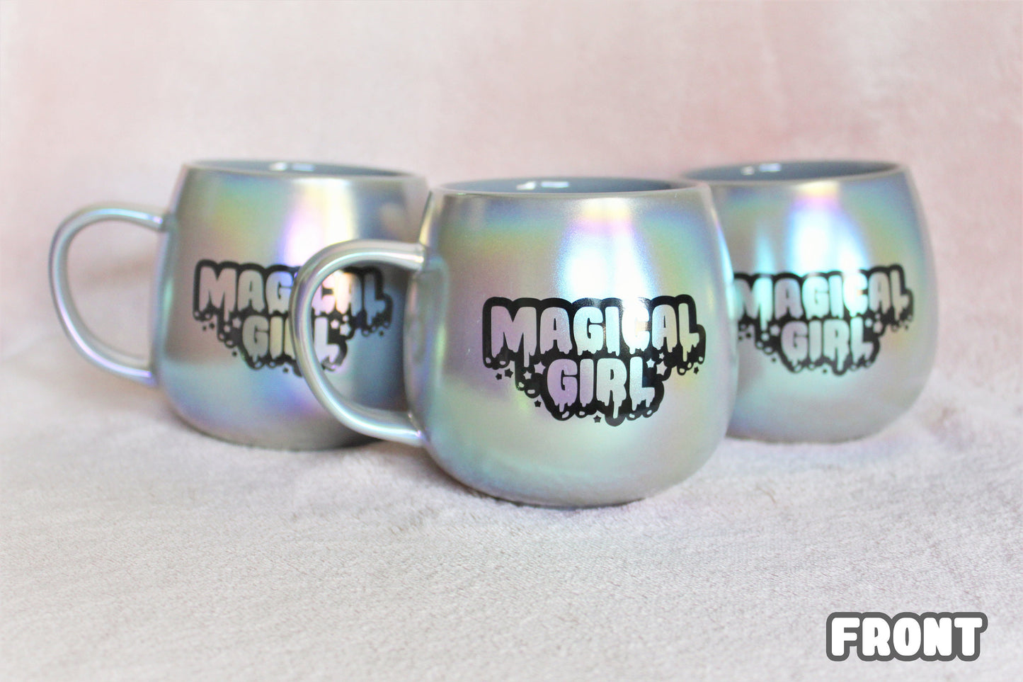 15 Ounce Coffee Mug Iridescent. Holographic Magical Girl Cup. Rainbow Sailor Moon. Drippy Punk Pastel Goth Mug. Kawaii Harajuku Style.