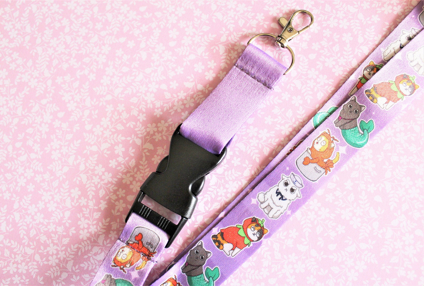 Cat Lanyard for Keys. Cute Neck Lanyard for Her. Teacher Vet or Doctor Badge Holder. Breakaway Goofy Cat Lanyard. Detachable Silly Kitty.