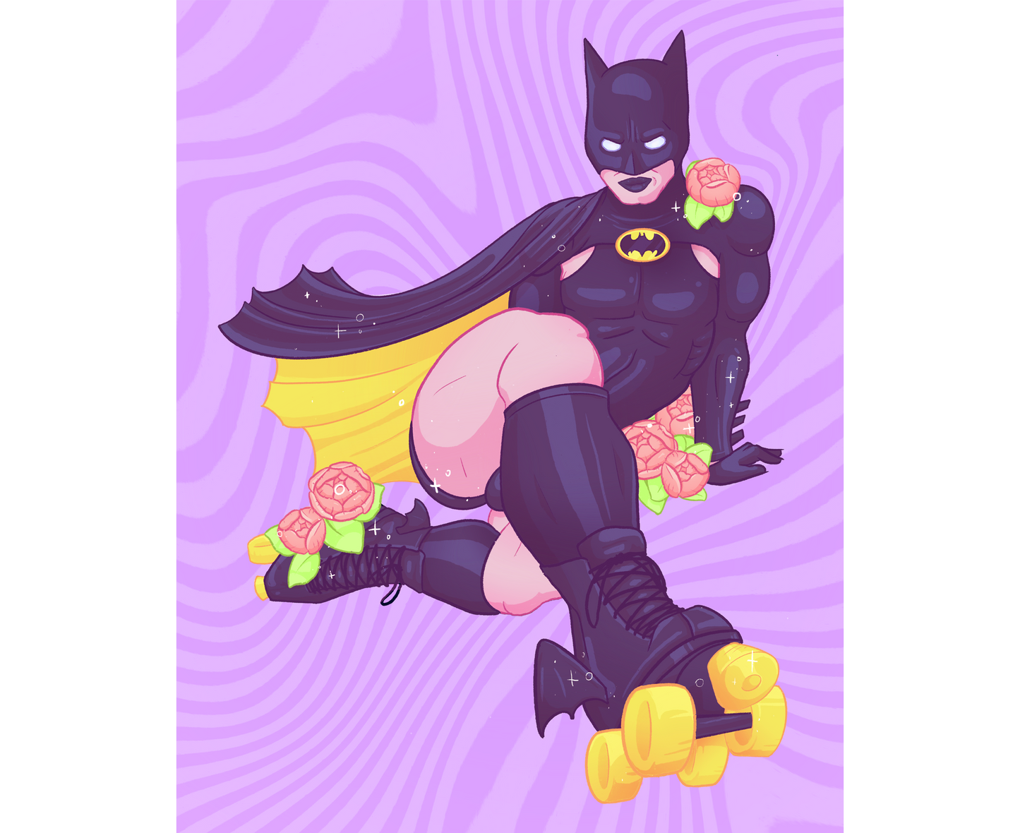 "Catman" 8 x 10 inch Art Print. Sexy Super Swap of Batman as Catwoman.